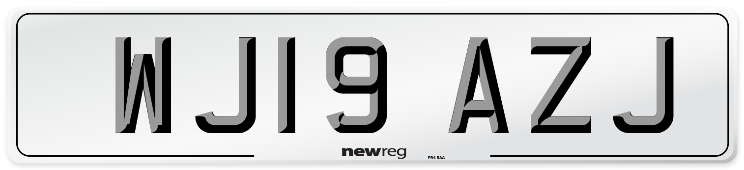 WJ19 AZJ Number Plate from New Reg